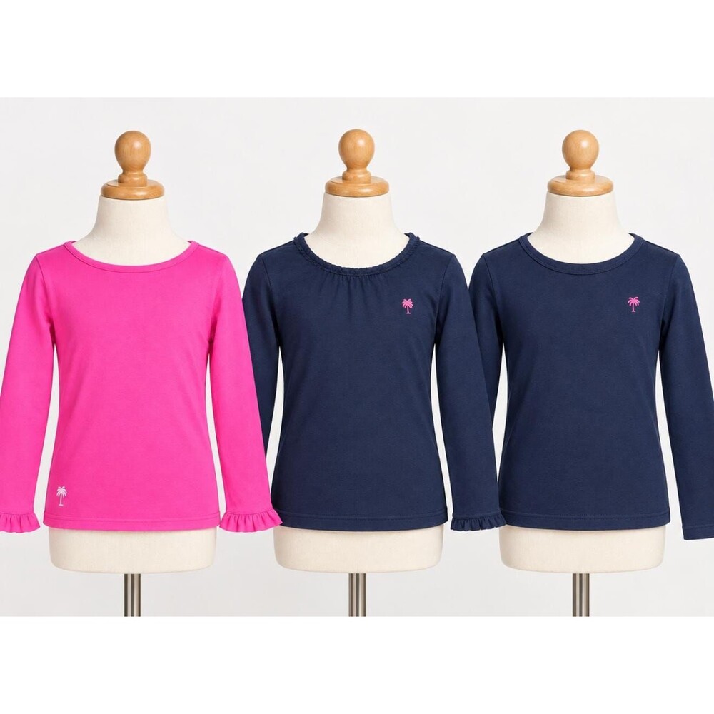 Lilly Pulitzer Girls Long Sleeve Shirt Lot of 3  Size L 8-10 12